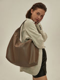 Khaki Autumn And Winter Soft Casual Large Capacity Zipper Tote Bag