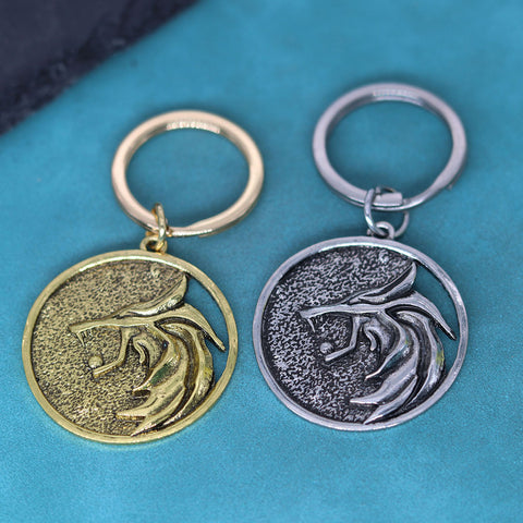 Alloy Fashion White Wolf Pendant Keychain