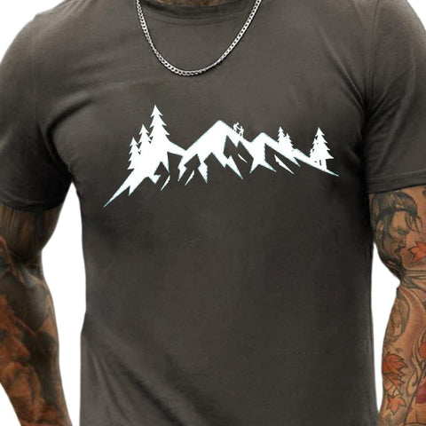 Climbing Printed Pattern Men's Cotton Summer T-shirt