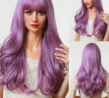 Anime Air Bangs Big Wave Purple Wig