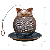 Cat Shaped Bird Feeder Cat Shaped Vintage Handmade Outdoor Decor Villa Garden Decoration Hanging Bird Outdoor Feeder