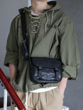 Men's Leather Shoulder Bag With Top Layer Cross Body