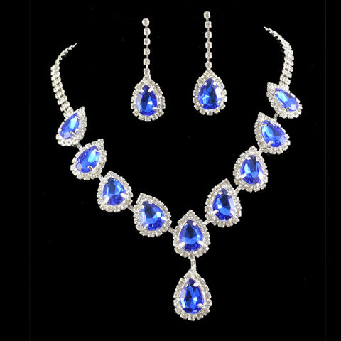 Bridal Jewelry Set Color Rhinestone Necklace