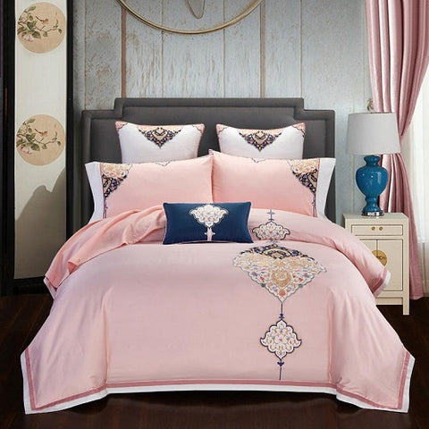 4-piece embroidered bedding set