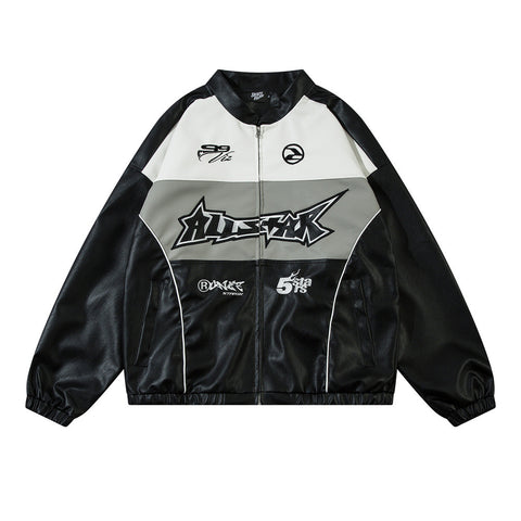 European And American Rock Men's Leather Jacket Jacket Locomotive Racing Suit