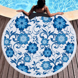 Non shedding microfiber round beach towel