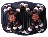 Vintage Elastic Hairpin Stretch Hair Comb Hot Sales Beaded Hair Magic Comb Clip Beads Pin Ladies Hair Accessories