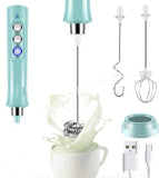 New Product Rechargeable Electric Milk Frother Stainless Steel Mixer Baking Eggbeater Electric Milk Frothing With Base