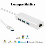 USB 3.0 Gigabit Ethernet Lan RJ45 Network Adapter Hub to 1000Mbps Mac PC Gigabit USB3.0 Ethernet Adapter