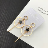 Korean bow tassel earrings asymmetric pearl flower earrings