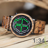 Night vision wooden watch