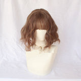 Chic Short Curly Wig With Air Bangs