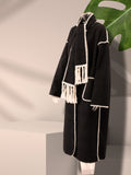 Women's Fashion Woolen Coat Tassel Lace Long