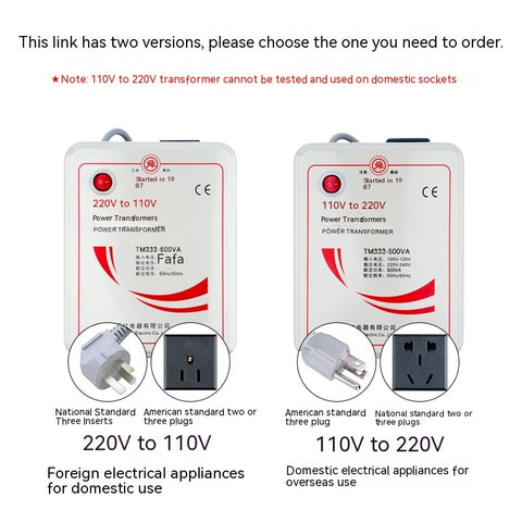 Transformer 220V To 110v Japan US 110V To 220V100V Power Supply Voltage Converter