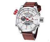 Trendy casual double men's watch Waterproof high quality belt electronic quartz watch