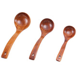 BalleenShiny Wooden Soup Spoon Curved Handle Kitchen Accessory Eco-friendly Big Scoop Porridge Food Tableware Hotel Home Supply