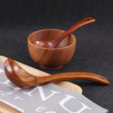 BalleenShiny Wooden Soup Spoon Curved Handle Kitchen Accessory Eco-friendly Big Scoop Porridge Food Tableware Hotel Home Supply