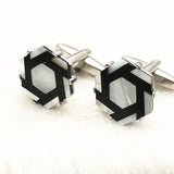 Men's Shirt Cufflinks French Black And White