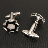 Men's Shirt Cufflinks French Black And White