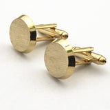 French Gold Brushed Round Men's European And American Cufflinks