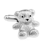 Men And Women Universal Silver Shape Metal Bear Cufflinks