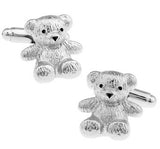 Men And Women Universal Silver Shape Metal Bear Cufflinks