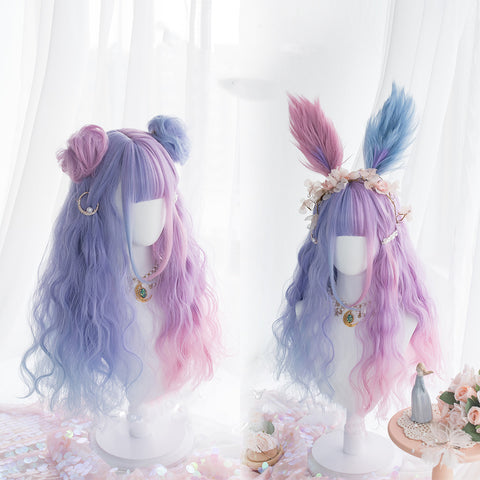 Harajuku Soft Girl Lolita Wig Candy Color Lolita Long Curly Hair