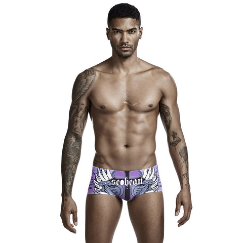 Low Waist Men's Boxer Swimming Shorts