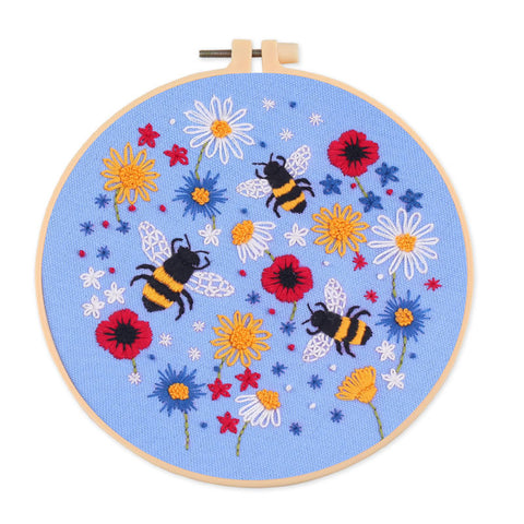 Bee Embroidered Diy Material Bag