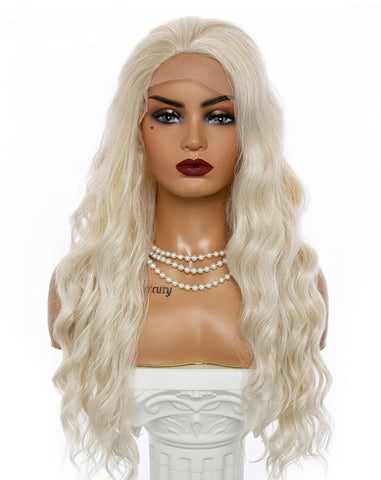 Golden Big Wave Long Chemical Fiber Lace Wig Female Headgear