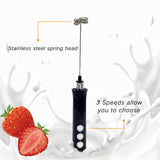 New Product Rechargeable Electric Milk Frother Stainless Steel Mixer Baking Eggbeater Electric Milk Frothing With Base