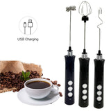 New Product Rechargeable Electric Milk Frother Stainless Steel Mixer Baking Eggbeater Electric Milk Frothing With Base