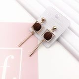 Korean bow tassel earrings asymmetric pearl flower earrings