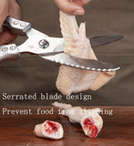 Kitchen Multifunctional Scissors Stainless Steel Chicken Bone Cleaver Knife Meat Fruit Boning Fish Scissors Scale Clean Scissors