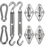 8Pcs Stainless Steel Sun Sail Shade Shade Canopy Fixing Fittings Accessory Kit Safety Sun Canopy Fixing Fittings