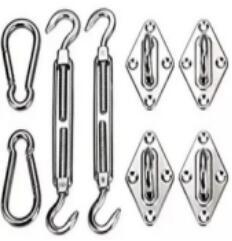 8Pcs Stainless Steel Sun Sail Shade Shade Canopy Fixing Fittings Accessory Kit Safety Sun Canopy Fixing Fittings