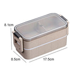 Lunch Box Wheat Straw Bento Box Microwaveable Plastic