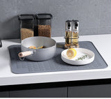 Gray Silicone Thickened Kitchen Dining Table Insulation Mat Drain Non-Slip Tableware Mat Large