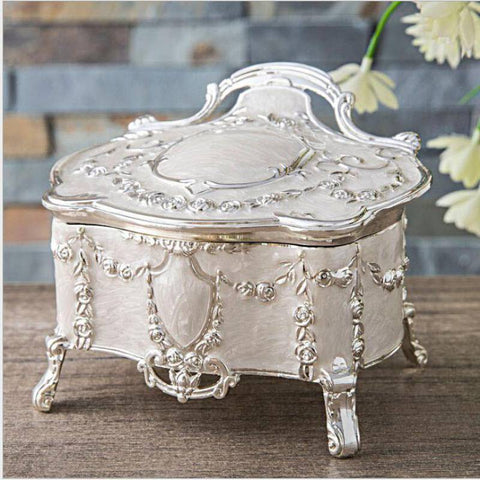 High-grade Silver Enamel Household Jewelry Storage Box