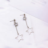 Korean bow tassel earrings asymmetric pearl flower earrings