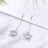 Korean bow tassel earrings asymmetric pearl flower earrings