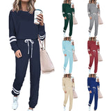 Women's Clothing Plus Size Loose-fitting Solid Color Long Sleeves Casual Suit