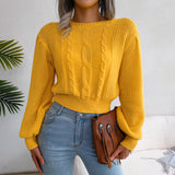 Sweater With Lantern Sleeves Tucked In Waist