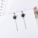 Korean bow tassel earrings asymmetric pearl flower earrings