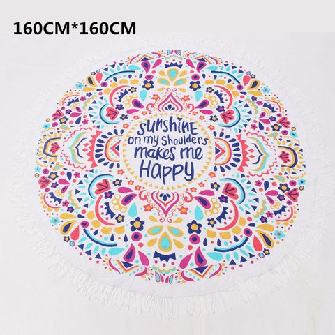 Printed Tassel Round Beach Towels And Yoga Mat