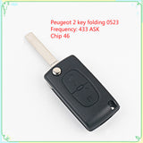 Old Peugeot Citroen 0523 Folding Remote Control Key