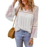 Women's Summer New Loose 34 Sleeve Pullover Chiffon Shirt