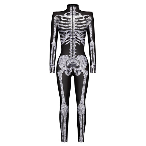 Halloween Skeleton 3D Digital Printing Shaping Jumpsuit