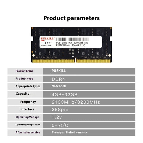 DDR44G8G16G240026663200 Notebook Ddr4 Memory Bar