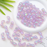 Acrylic Transparent Perforated Bow Beads Diy Ornament Accessories